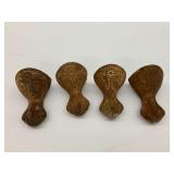Four Antique Cast Iron Claw Feet