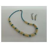 Rattlesnake Vertebrate and Turquoise Jewelry Set