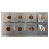 Eight Uncirculated Lincoln Cents