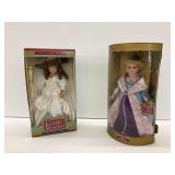 Two Porcelain Dolls with Boxes