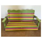 Multi-Colored Wooden Porch Swing with Chains
