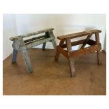 Two Wooden Sawhorses