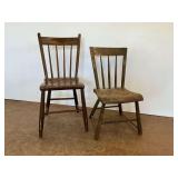 Two Wooden Spindle Back Chairs