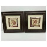 Two Framed Floral Prints by Richard A. Henson