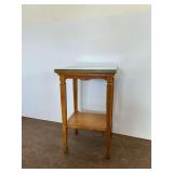 Wooden Side Table with Glass Top