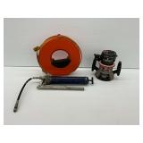Craftsman Router, Grease Gun, and Extension Cord Reel