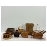 Wooden Baskets and Sleigh Decor
