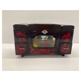 Black Lacquer Wooden Jewelry Box...see description