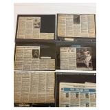 Newspaper Clippings Regarding Baseball Memorabilia and Sports News