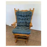 Wooden Glider Rocking Chair with Cushions
