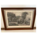 Apple Gathering Engraving by A. H. Ritchie after Jerome Thompson