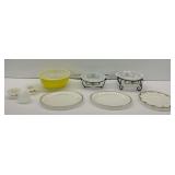 Vintage Glassware Group with Metal Stands