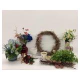 Decorative Floral and Planter Group