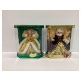 Two Happy Holidays Barbie Dolls in Original Boxes