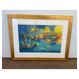 Marcel Mouly Port Soleil Couchant Lithograph