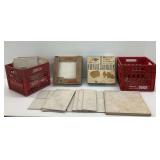 Ceramic Tiles with Two Plastic Crates