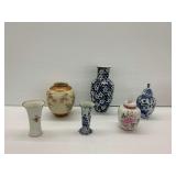 Six Decorative Ceramic Vases and Jars