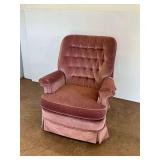 Fleck Chair Co. Pink Upholstered Swivel Rocker