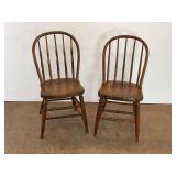 Two Wooden Spindle Back Chairs