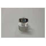Sterling Silver Solitaire 9mm Brilliant Cut CZ Gemstone Ring, Size 8