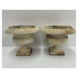 Two Cast Aluminum Urns