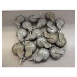 Sixteen 4 in. Gray Swivel Casters