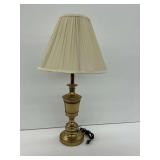 Brass Table Lamp with Pleated Shade… Works