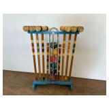 Wooden Croquet Set with Stand