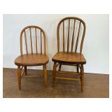 Two Wooden Spindle Back Chairs