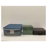 Three Storage Containers Including Mason Shoes Case