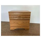 Wooden Nightstand with Two Drawers