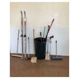 Skiis, Lawn Tools, and Household Cleaning Items