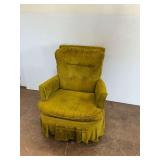 Olive Green Upholstered Swivel Rocking Chair