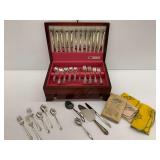 Holmes & Edwards Silverplate Flatware Set with Wooden Chest
