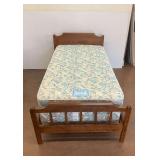 Ethan Allen Wooden Twin Bed with Majestic Mattress Set