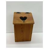 Wooden Potato Storage Bin with Heart Cutout