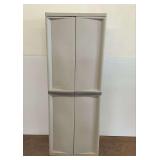 Gray Plastic Storage Cabinet with Four Shelves