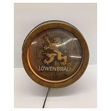 Lowenbrau Illuminated Wooden Barrelhead Sign...works