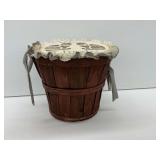Wooden Basket with Fabric Lid