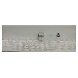 Etched Glass Barware with Shaker and Ice Bucket