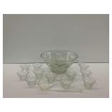 Glass Punch Bowl Set with Ladle