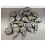 Sixteen 4 in. Gray Swivel Casters