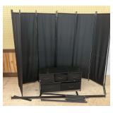 Black Fabric Room Divider and Storage Unit