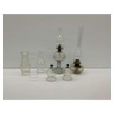 Glass Oil Lamps and Lamp Chimneys