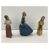 Three Lladro Porcelain Figurines...see description