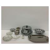 Metalware and Glass Serving Dishes