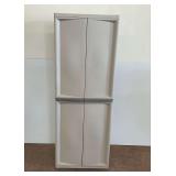 Tall Plastic Storage Cabinet with Two Doors