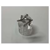 Sterling Silver and Multi CZ Gemstone Wrap Around Ring, Size 9...Adjustable