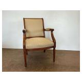 Wooden Armchair with Upholstered Seat and Back