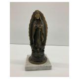 Bronze Our Lady of Guadalupe Statue on Marble Base